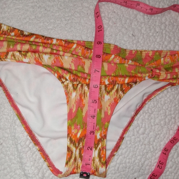5 for $10 Laundry by Shelli Segal Orange/Multi Color Sash Front Bikini Bottom - Picture 6 of 8